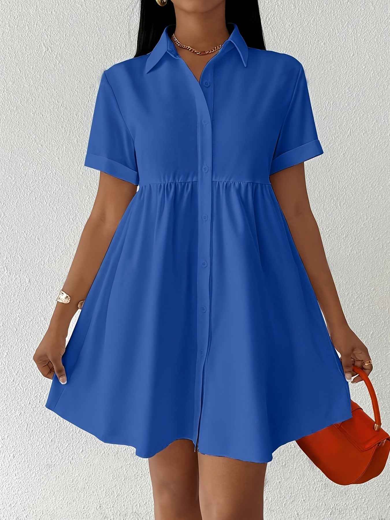 New Solid-color Womens Casual Dress