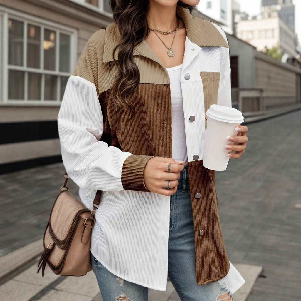 European And American-style Stand-collar Shirt Relaxed-fit Aviator Jacket