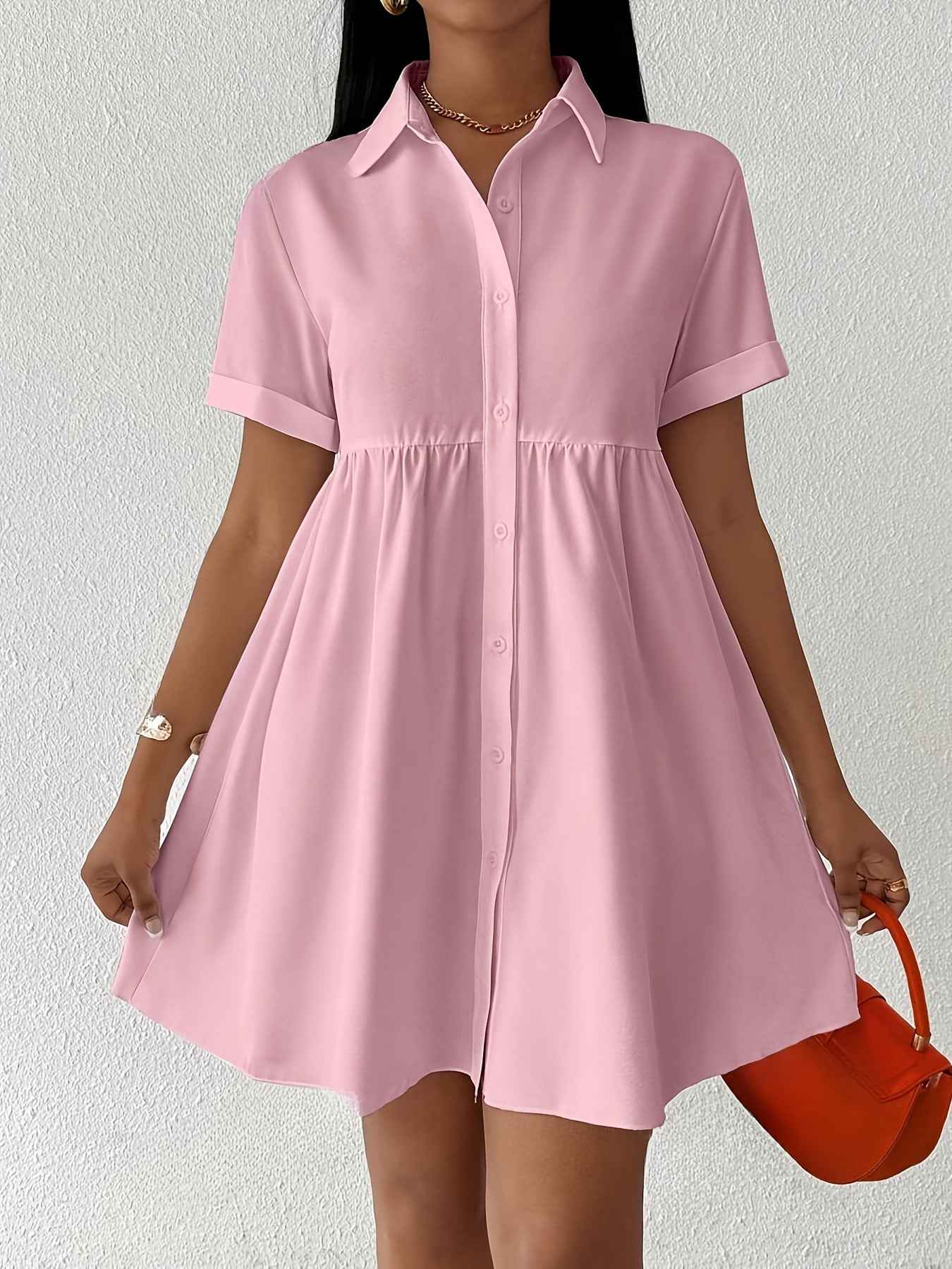 New Solid-color Womens Casual Dress