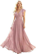 Solid-color Chiffon Elegant And Sophisticated Dress
