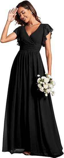 Solid-color Chiffon Elegant And Sophisticated Dress