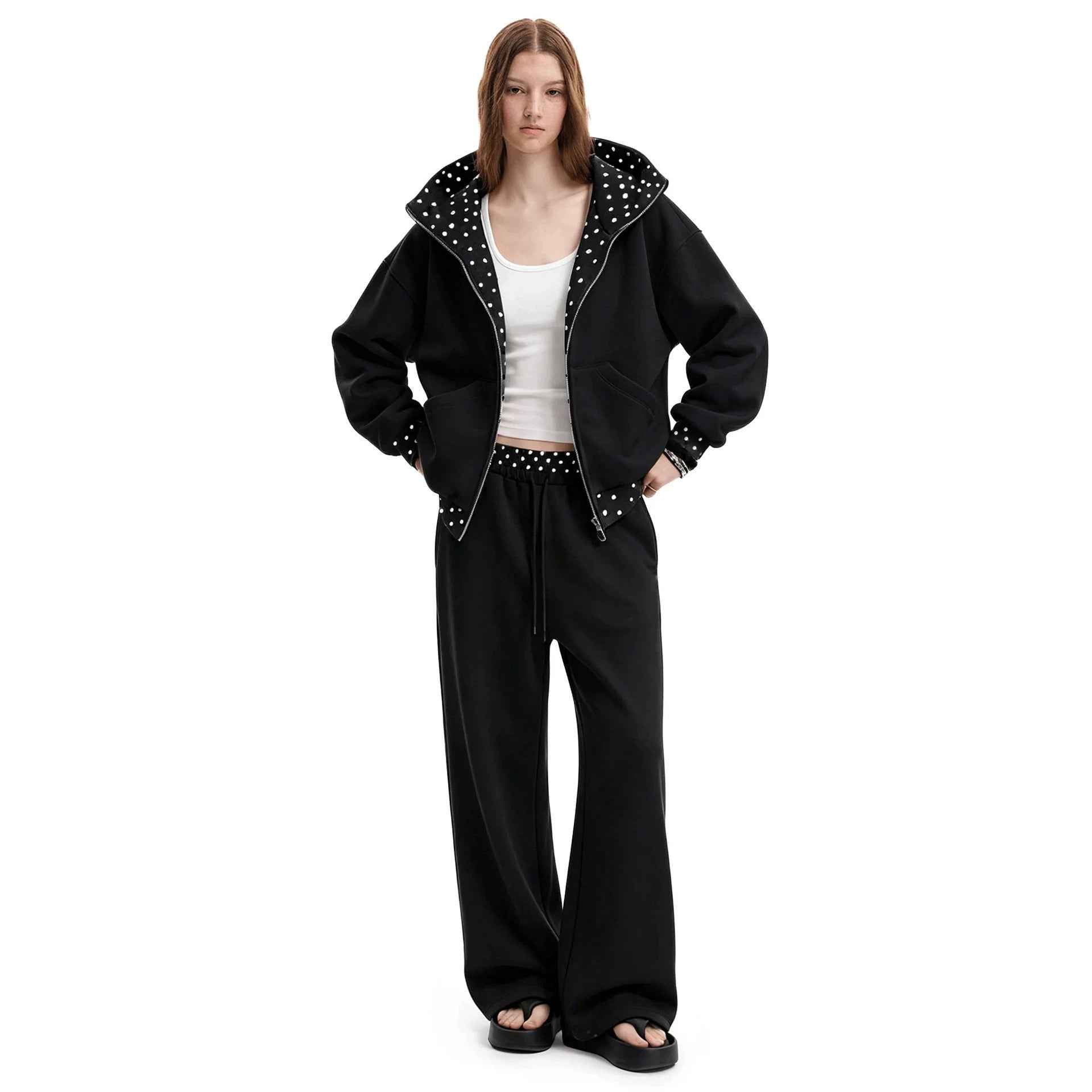 Womens Casual Loose Drawstring Pants Sports Suit