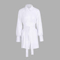 New Stylish, Age-reducing Waist-cinching Blouse With A Lace-up Short Skirt