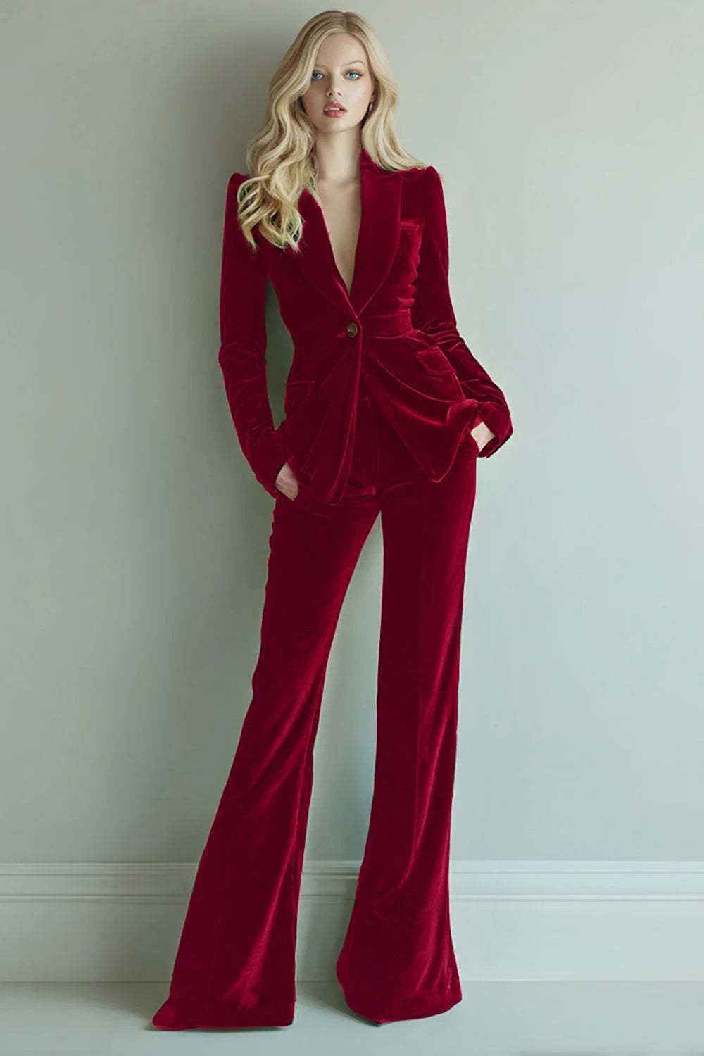 Women's AutumnWinter Single-Button Suit Set