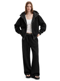 Womens Casual Loose Drawstring Pants Sports Suit