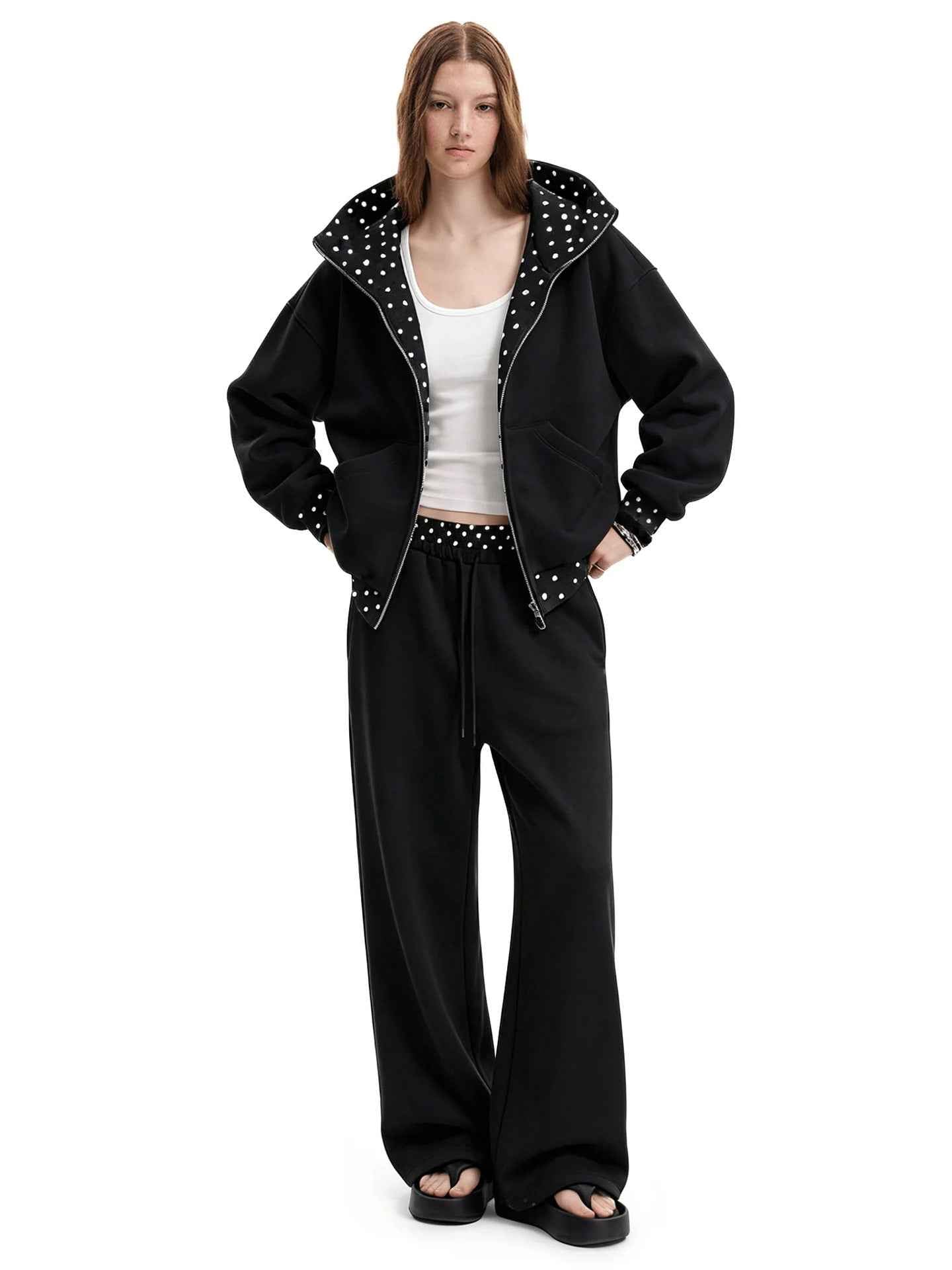 Womens Casual Loose Drawstring Pants Sports Suit