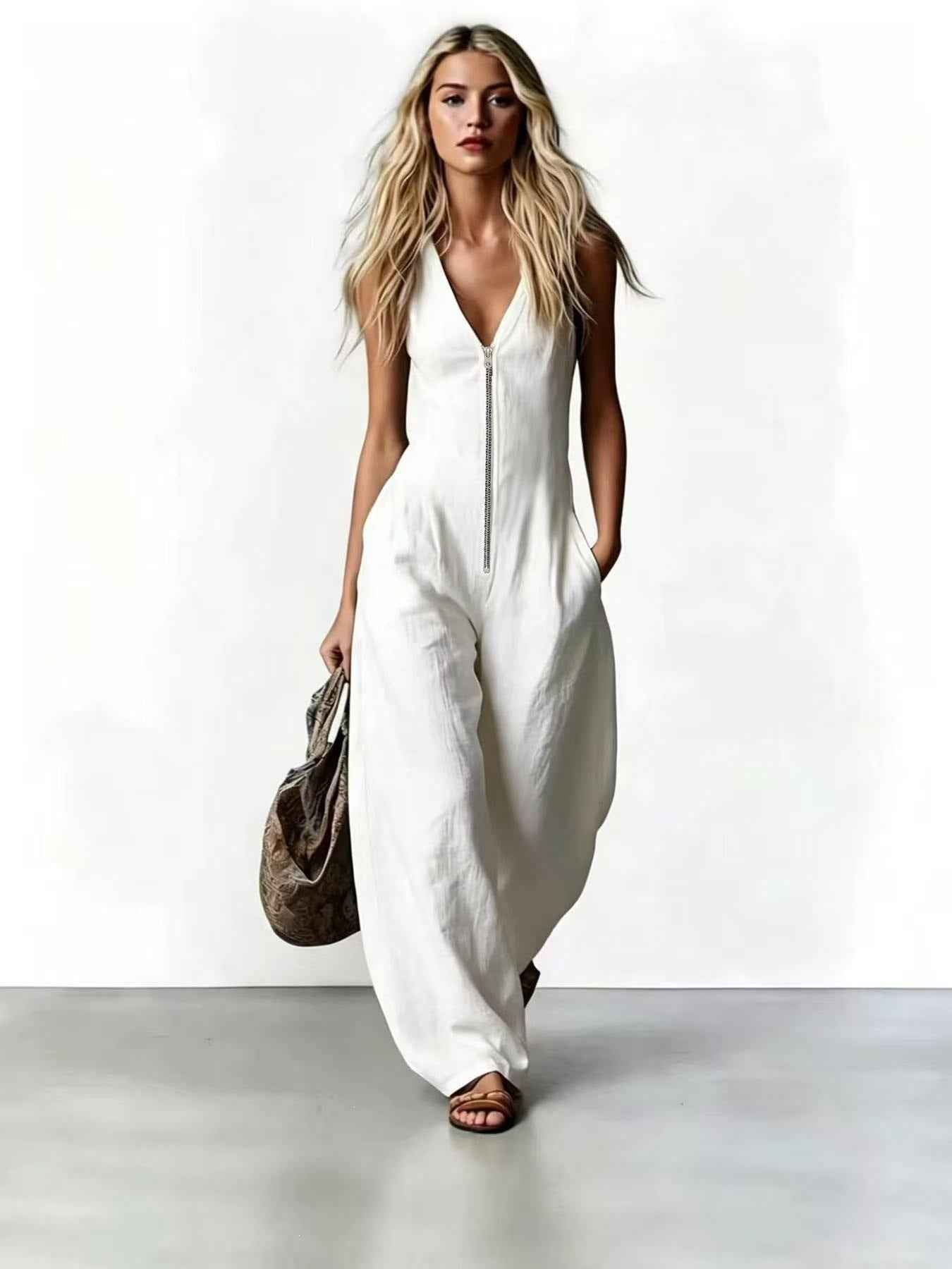 Womens Fashion Elegant Sleeveless Jumpsuit