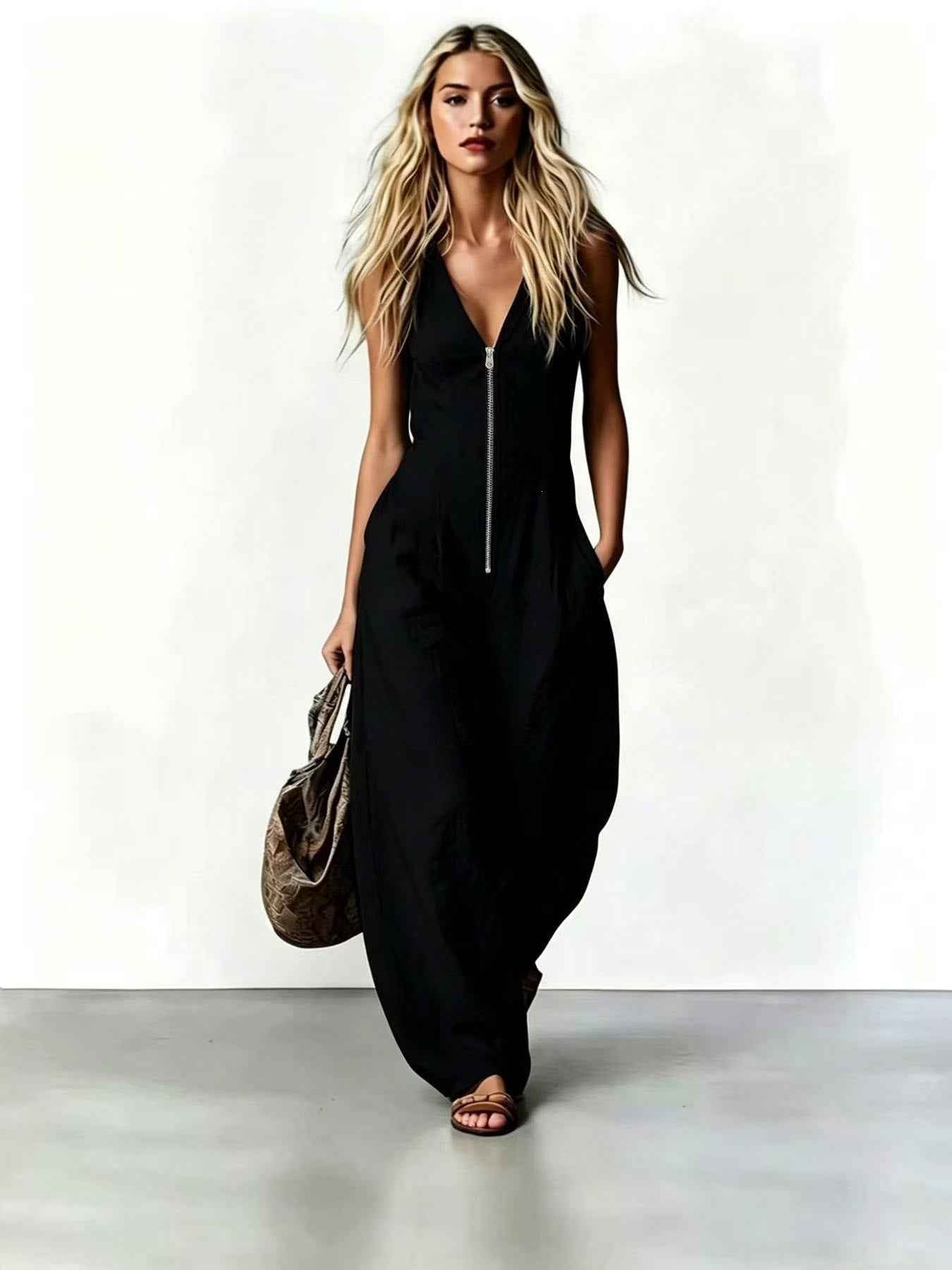 Womens Fashion Elegant Sleeveless Jumpsuit