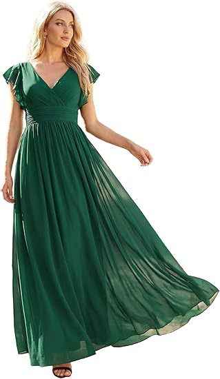 Solid-color Chiffon Elegant And Sophisticated Dress