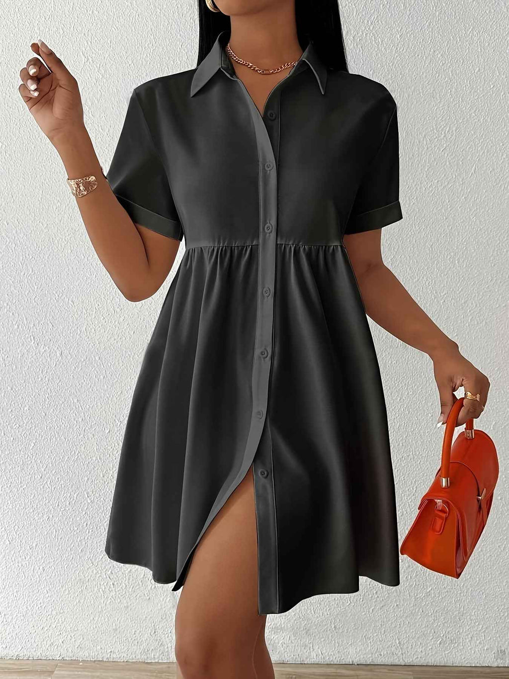 New Solid-color Womens Casual Dress