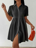 New Solid-color Womens Casual Dress