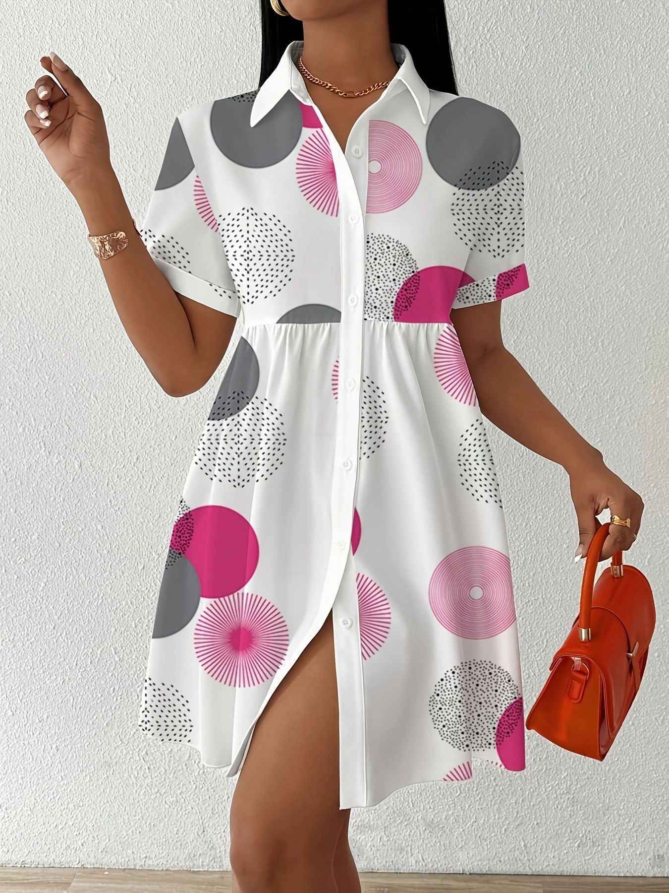 New Solid-color Womens Casual Dress
