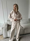 Sports Suit Long-sleeve Zip-up Hoodie And Sweatpants