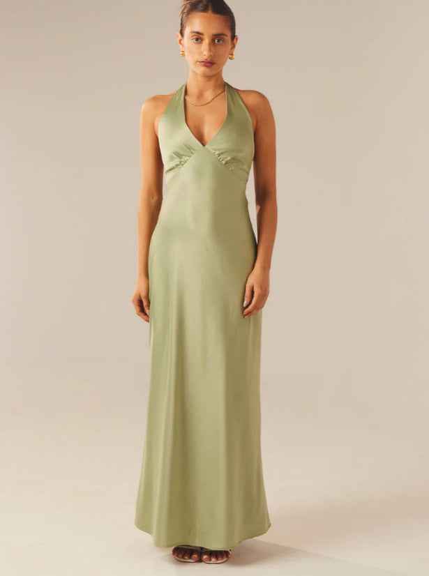 Summer Backless Lace Up Slim Fit Long Dress