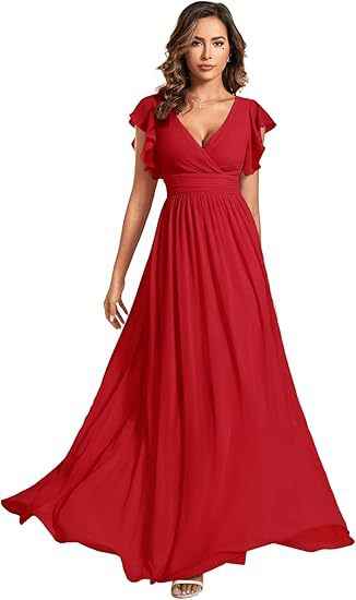 Solid-color Chiffon Elegant And Sophisticated Dress
