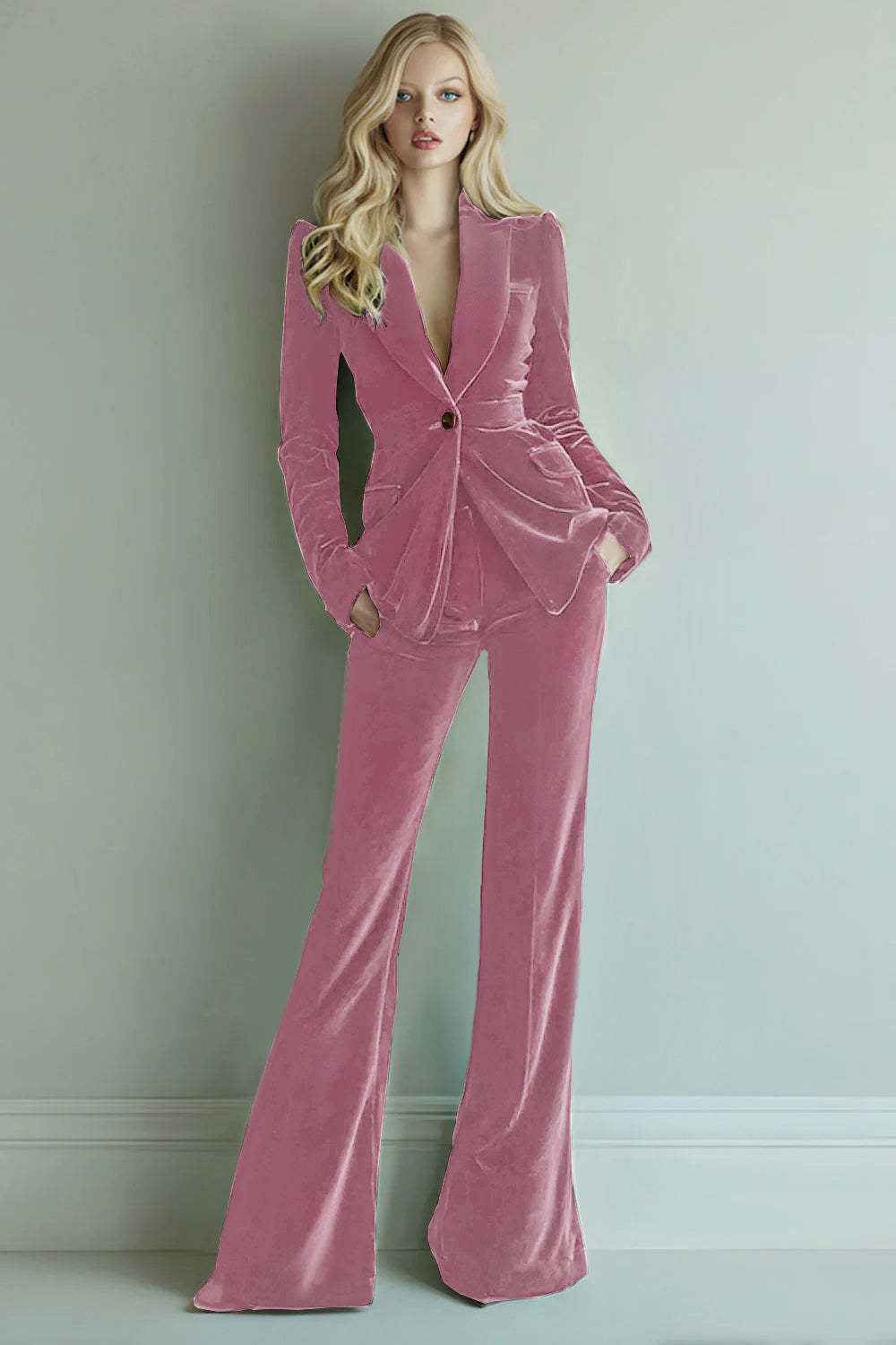 Women's AutumnWinter Single-Button Suit Set