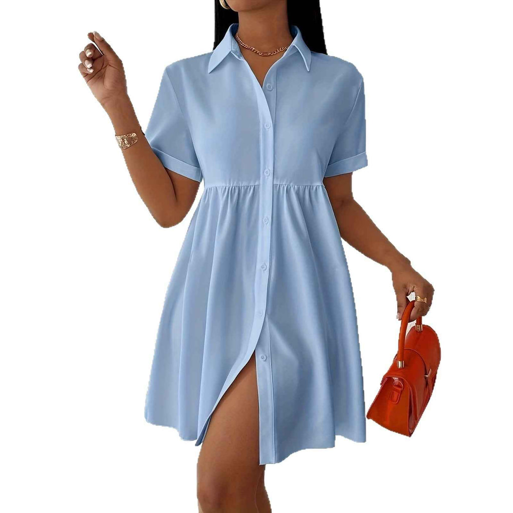 New Solid-color Womens Casual Dress