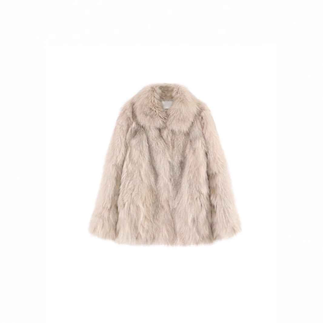 Fox Fur Style Coat Eco Friendly Faux Fur Overcoat