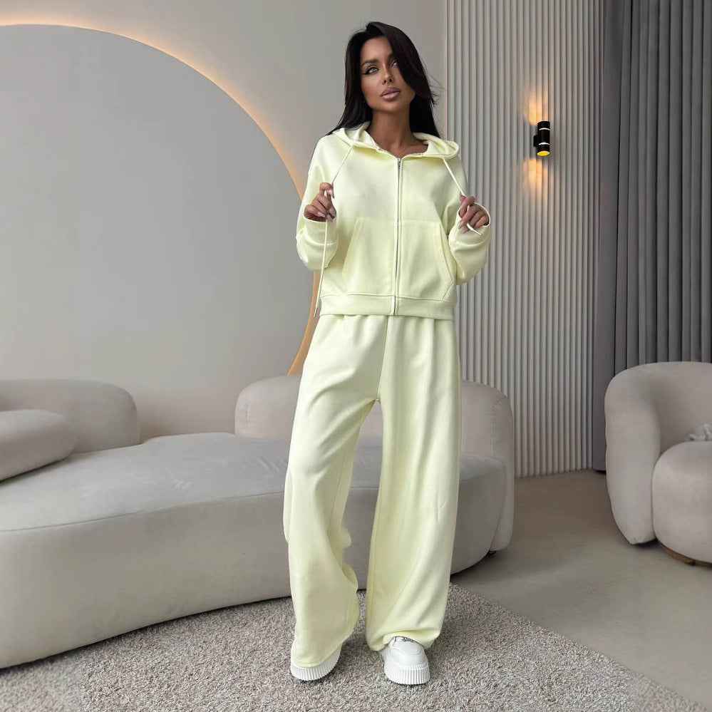Sports Suit Long-sleeve Zip-up Hoodie And Sweatpants