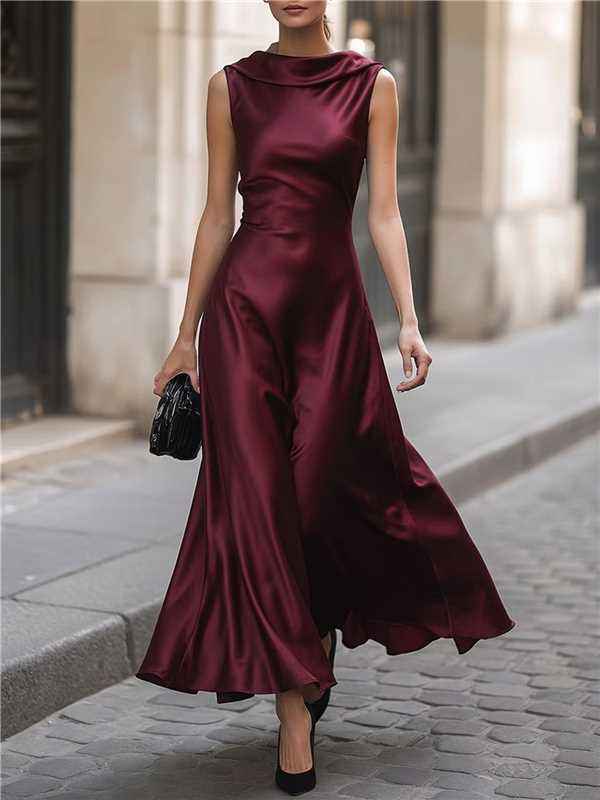 European And American-style Off-shoulder Sleeveless Dress