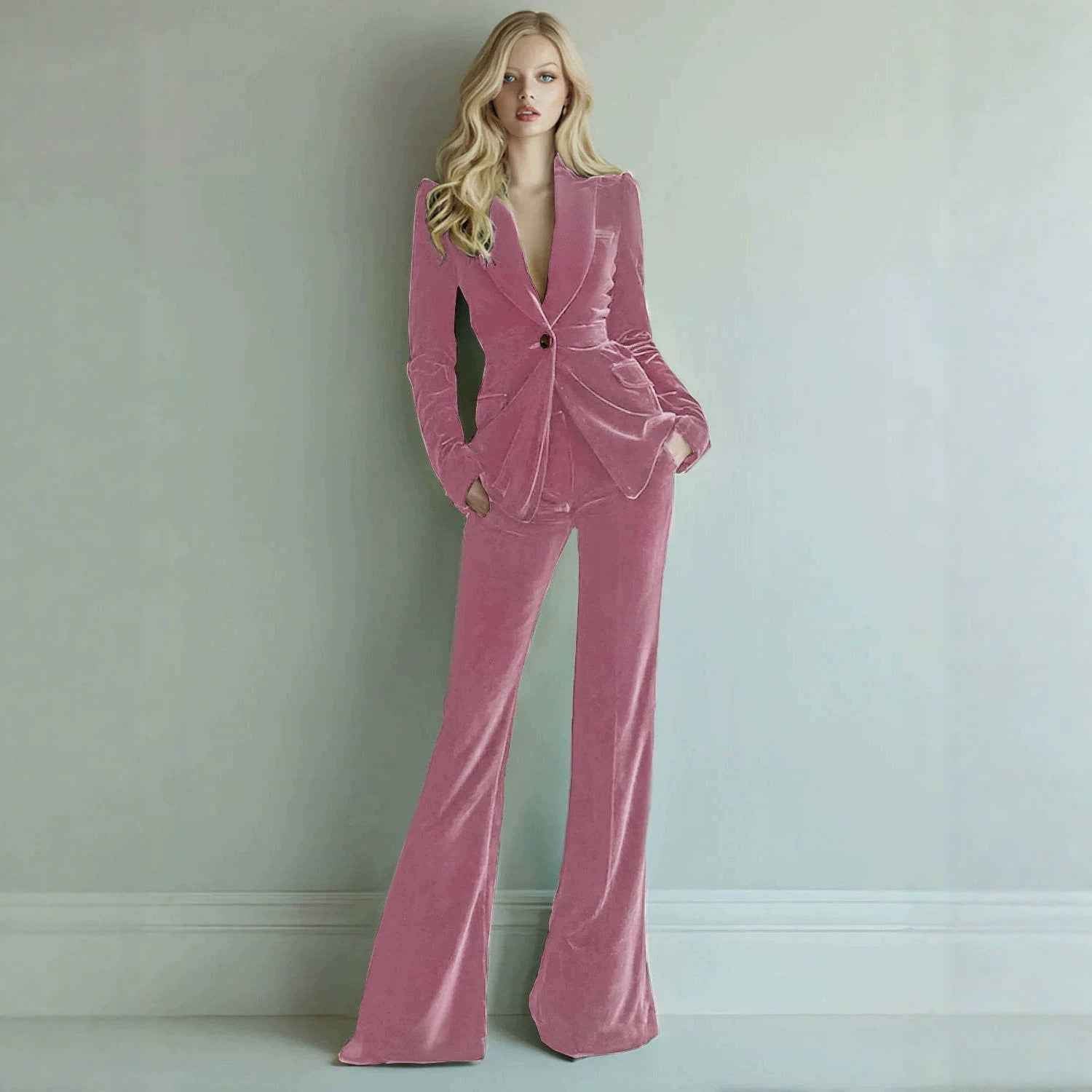 Women's AutumnWinter Single-Button Suit Set