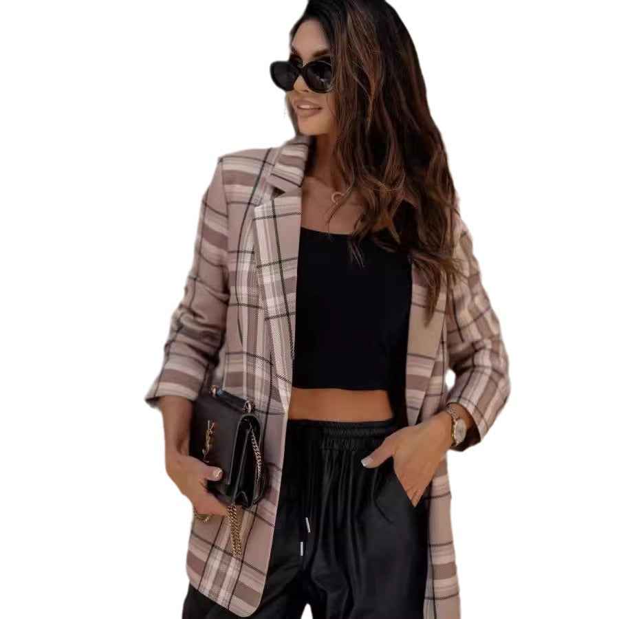 Casual And Chic Plaid Blazer For Women