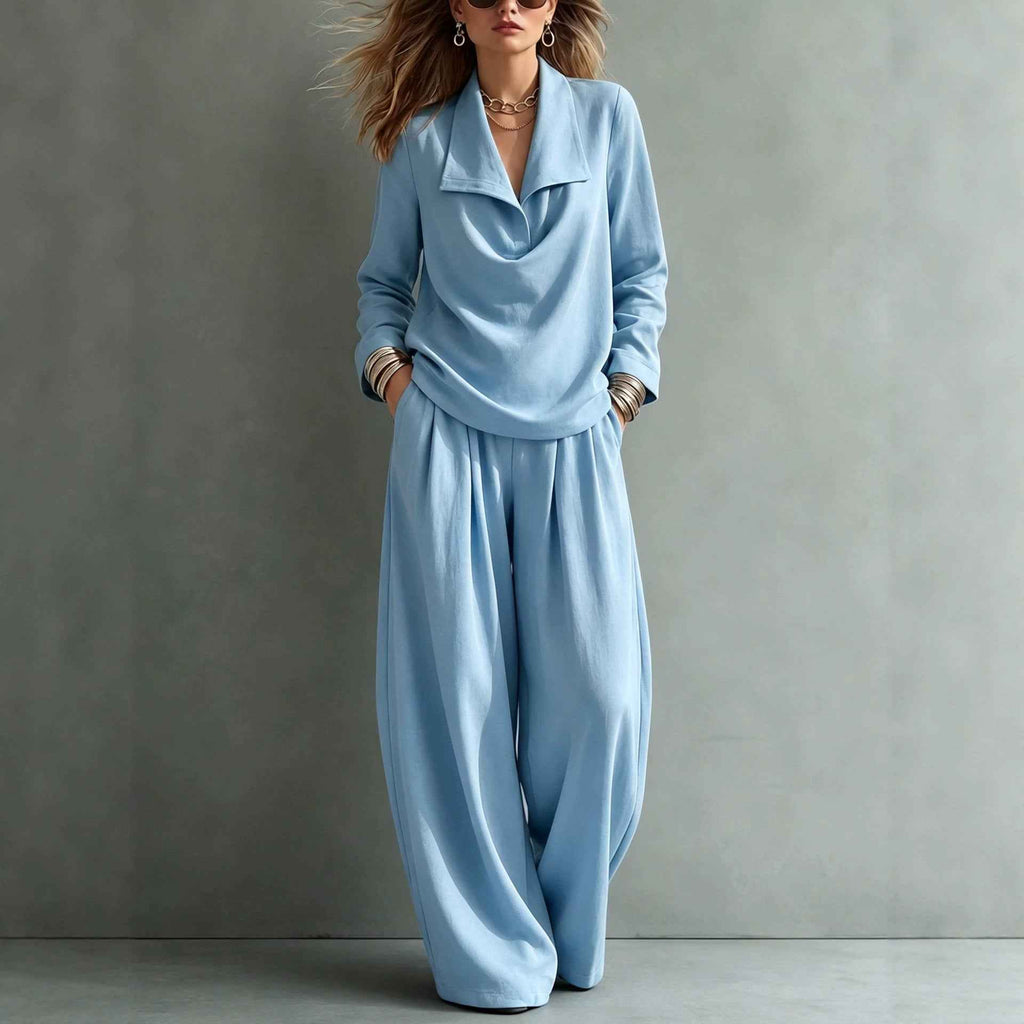 Turn-down Collar Hoodie With Pocket Casual Pantscasual Suit
