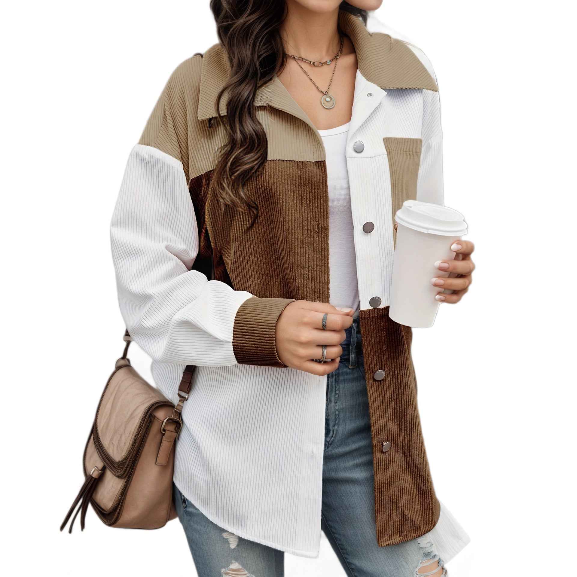 European And American-style Stand-collar Shirt Relaxed-fit Aviator Jacket