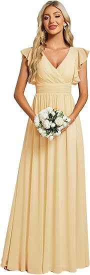 Solid-color Chiffon Elegant And Sophisticated Dress