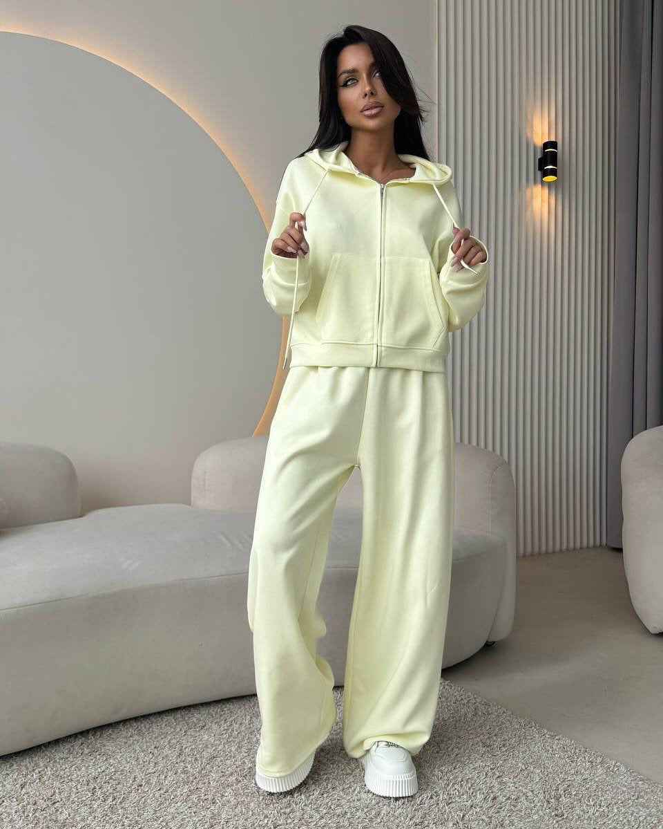Sports Suit Long-sleeve Zip-up Hoodie And Sweatpants