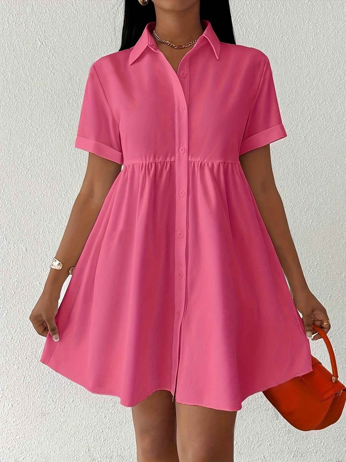 New Solid-color Womens Casual Dress
