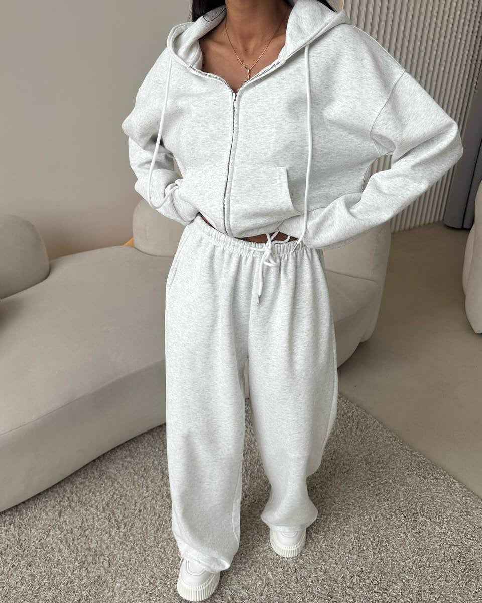 Sports Suit Long-sleeve Zip-up Hoodie And Sweatpants