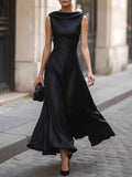 European And American-style Off-shoulder Sleeveless Dress