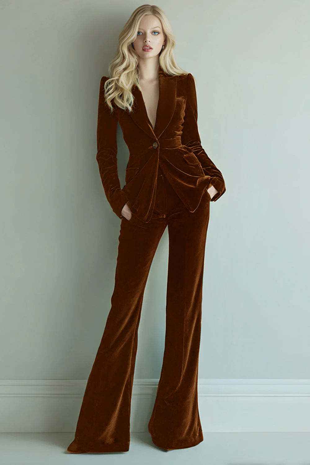 Women's AutumnWinter Single-Button Suit Set