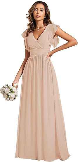 Solid-color Chiffon Elegant And Sophisticated Dress
