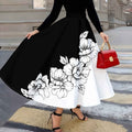 Hepburn-style High-waisted Full-skirted Midi Skirt