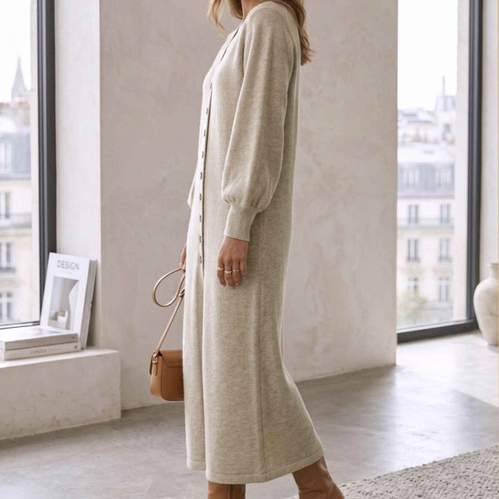 Fashionable Knitted Cardigan Dress