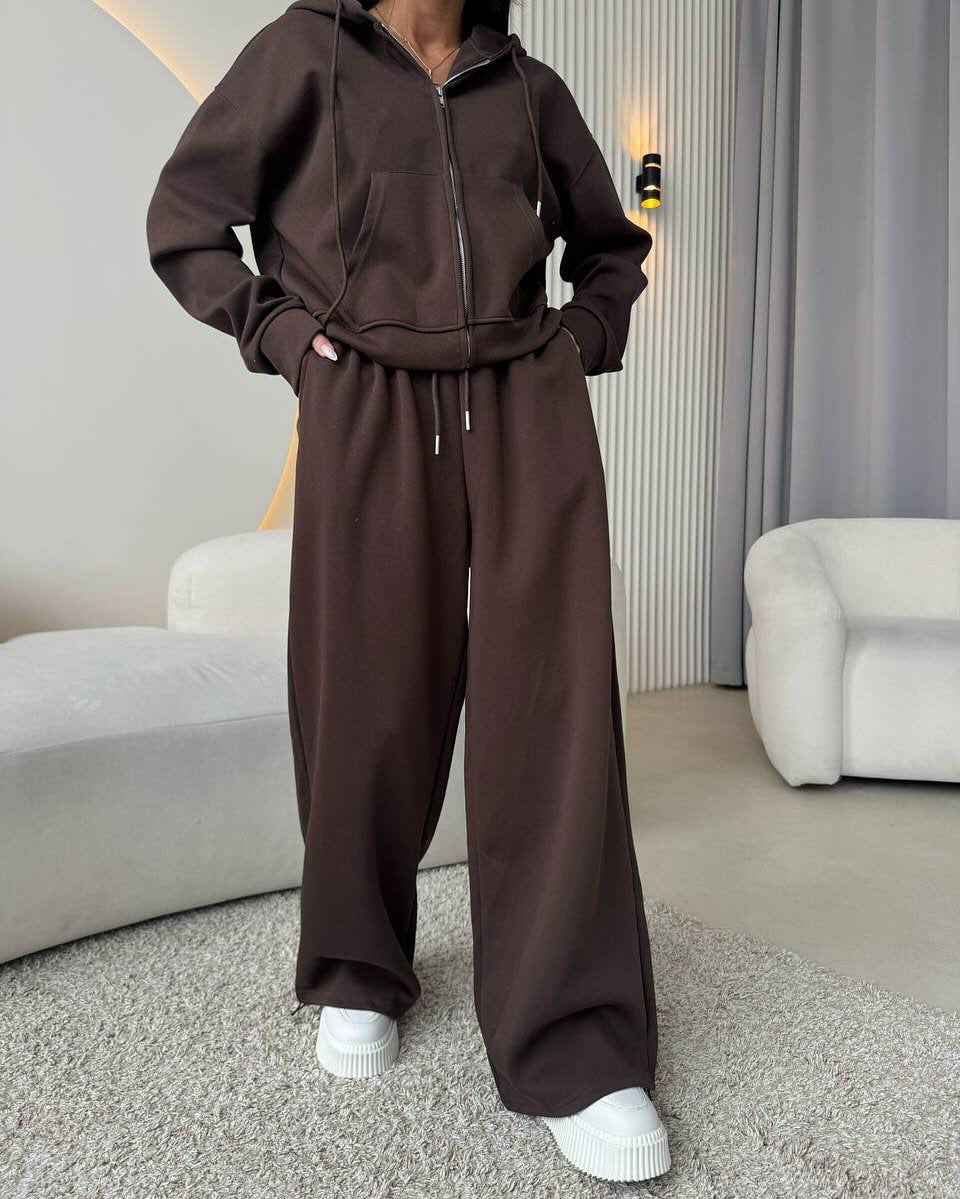 Sports Suit Long-sleeve Zip-up Hoodie And Sweatpants