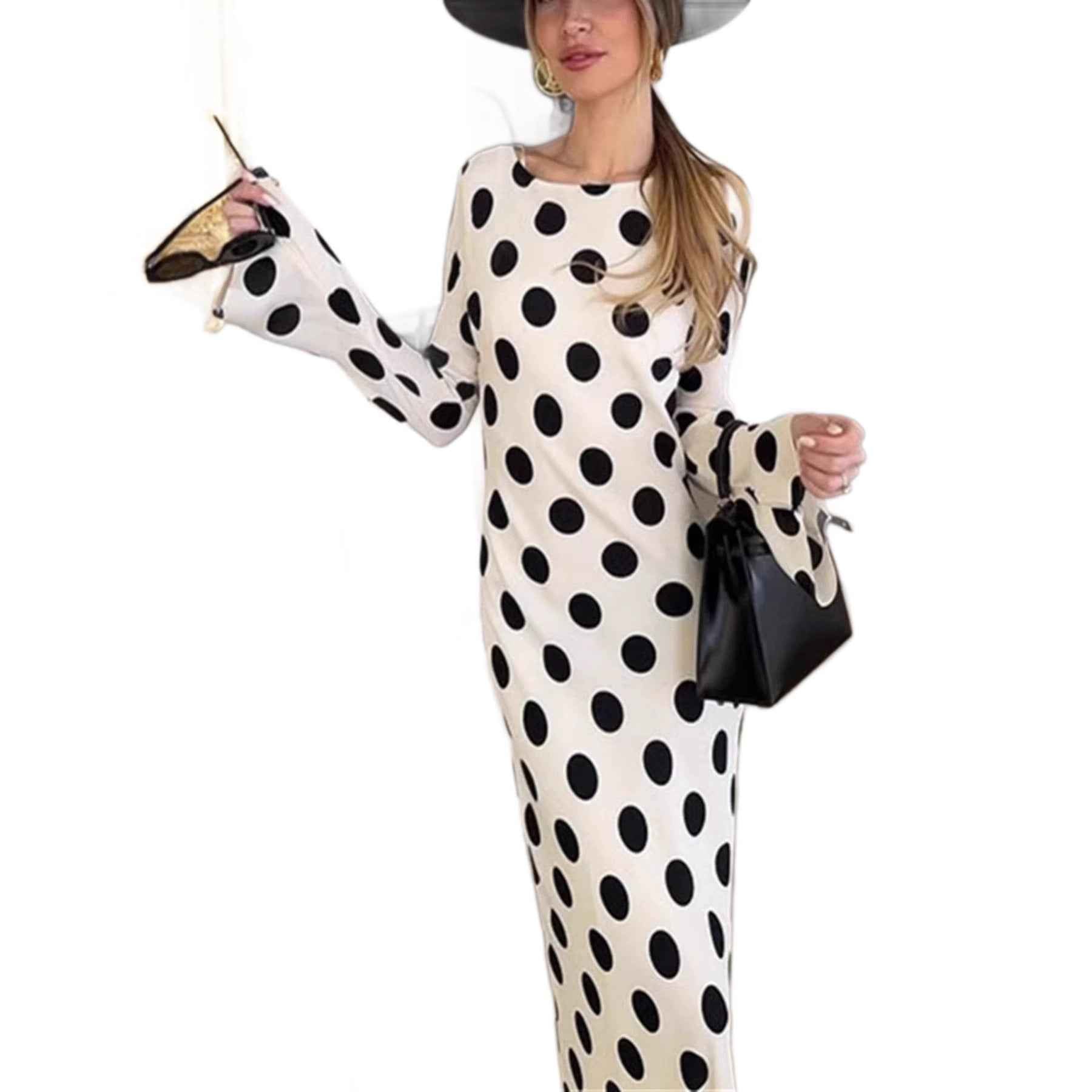 New Womens Slim-fit Long-sleeve Dress Elegant And Figure-flattering