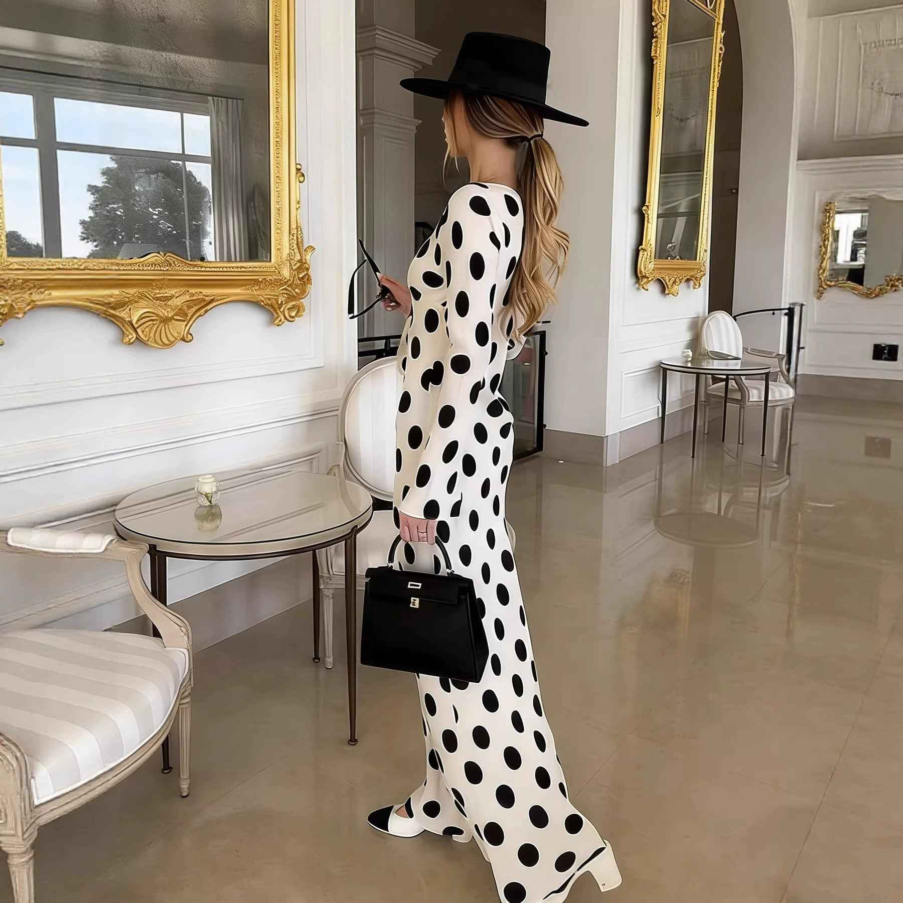 New Womens Slim-fit Long-sleeve Dress Elegant And Figure-flattering