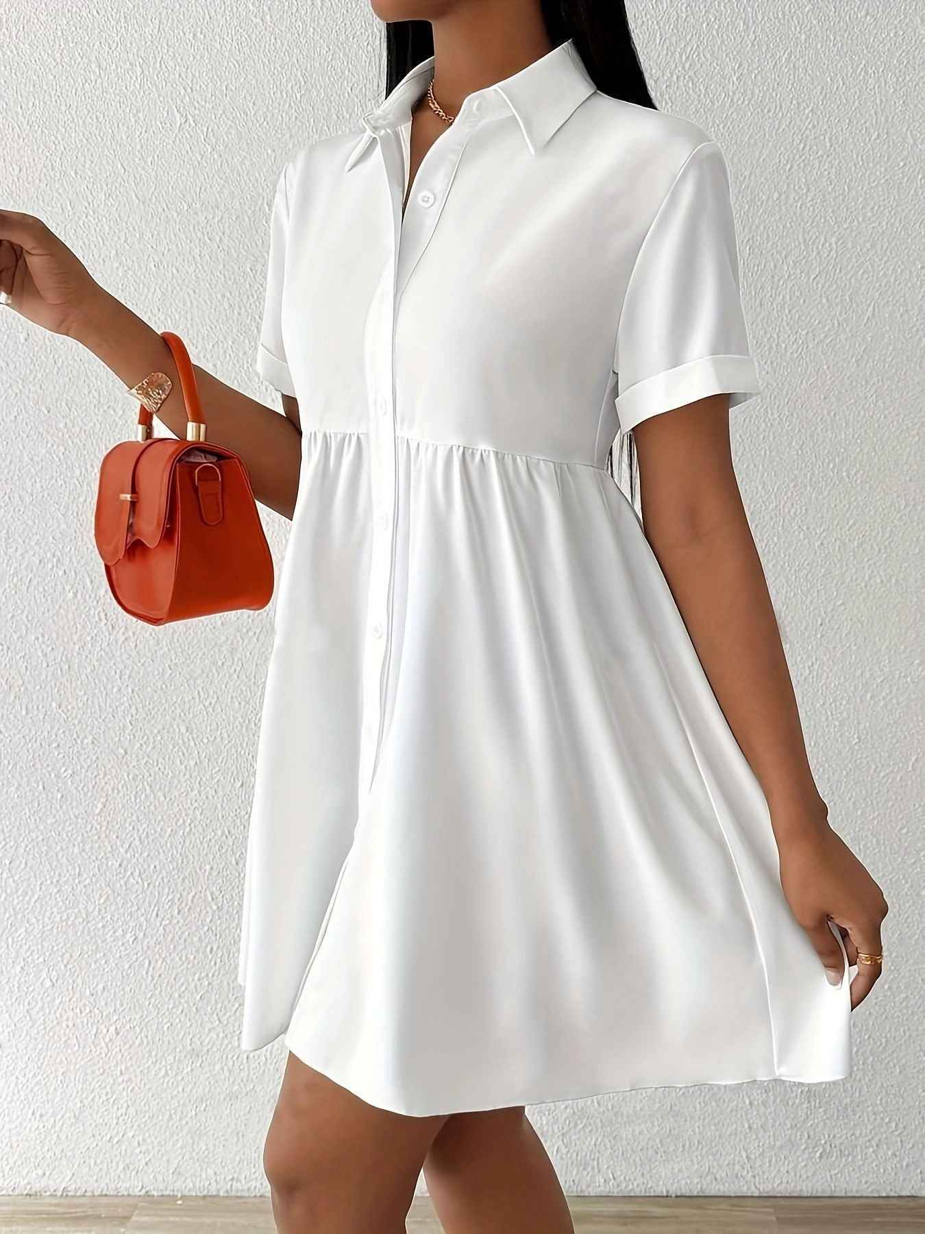 New Solid-color Womens Casual Dress