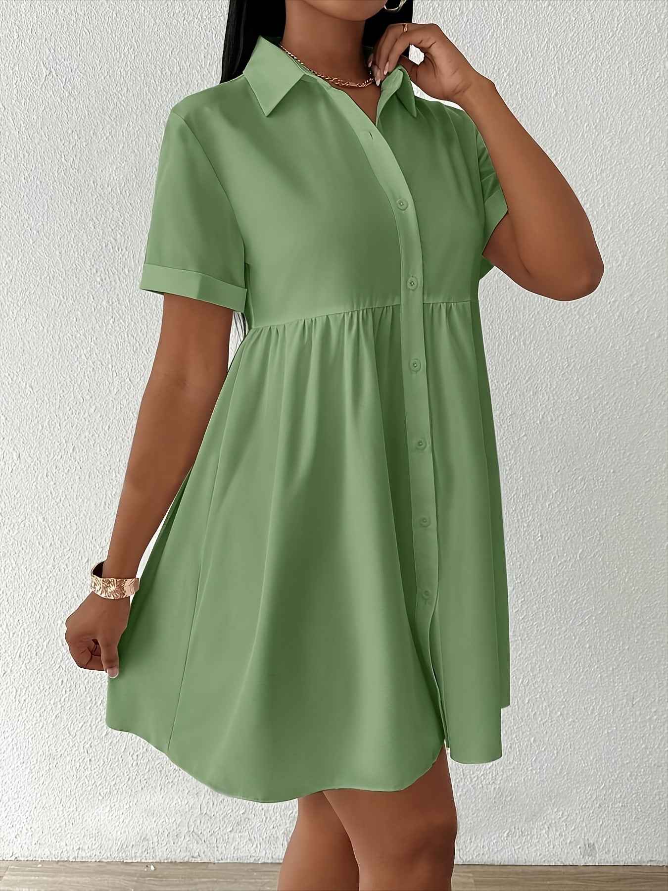New Solid-color Womens Casual Dress