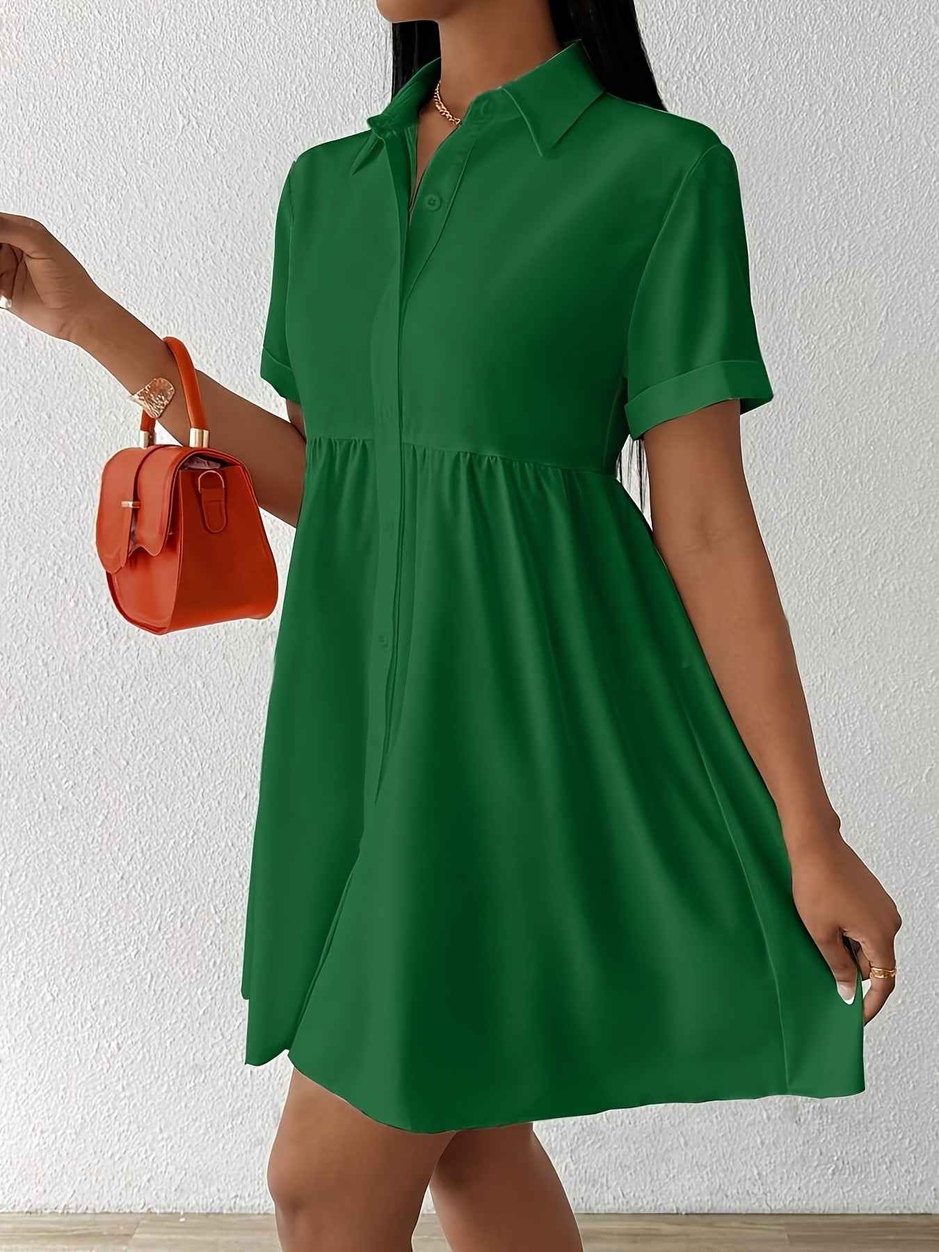 New Solid-color Womens Casual Dress