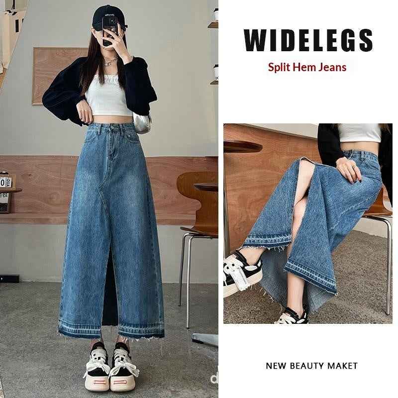 Short Womens Retro High-waist Denim Skirt For Spring