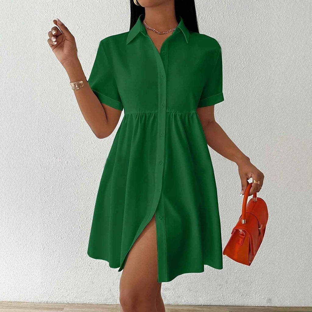 New Solid-color Womens Casual Dress